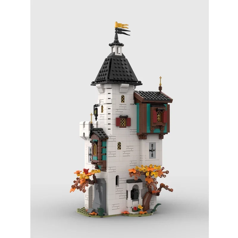 medieval castle theme white tower diorama bricks knight castle blocks military castle architecture moc lookout tower building