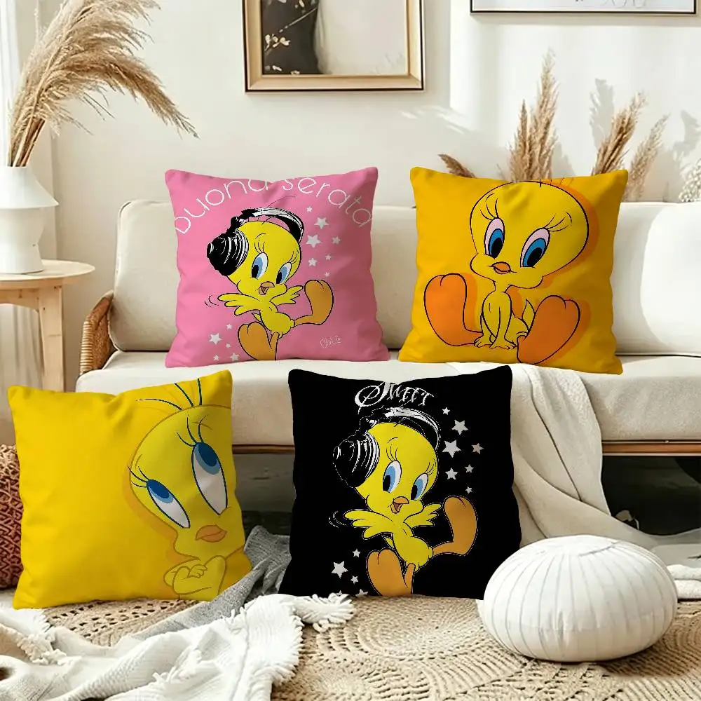 Cartoon T-Tweetys Bird Personalized picture text home decorative pillows Household Gifts 45x45cm