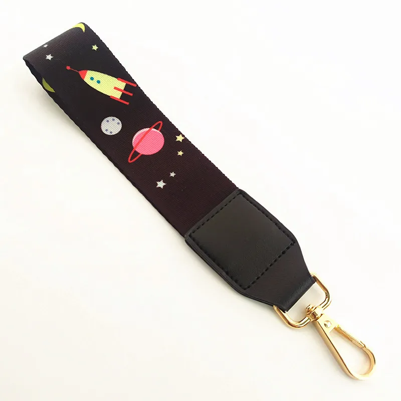 

Accessories for Handbags Short Strap with Key Buckle Colorful Flower Bag Straps for Handbag