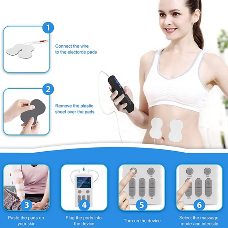 New 25 Modes EMS Full Body Massager Electric Muscle Therapy Stimulator Dual Channel Tens Unit Machine Physiotherapy Pulse