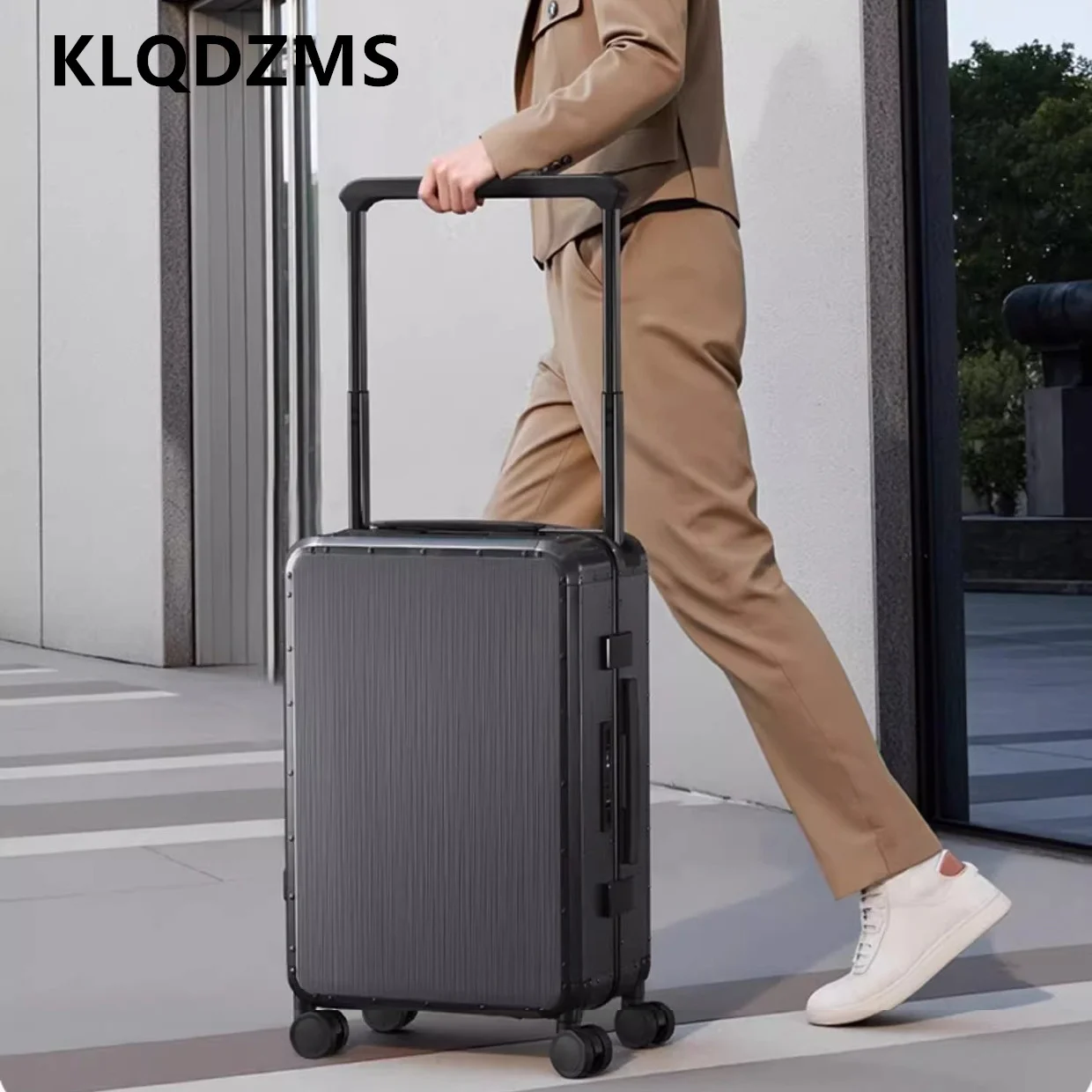 KLQDZMS Suitcase All Aluminum Magnesium Alloy Boarding Box Men's Business Trolley Case 20