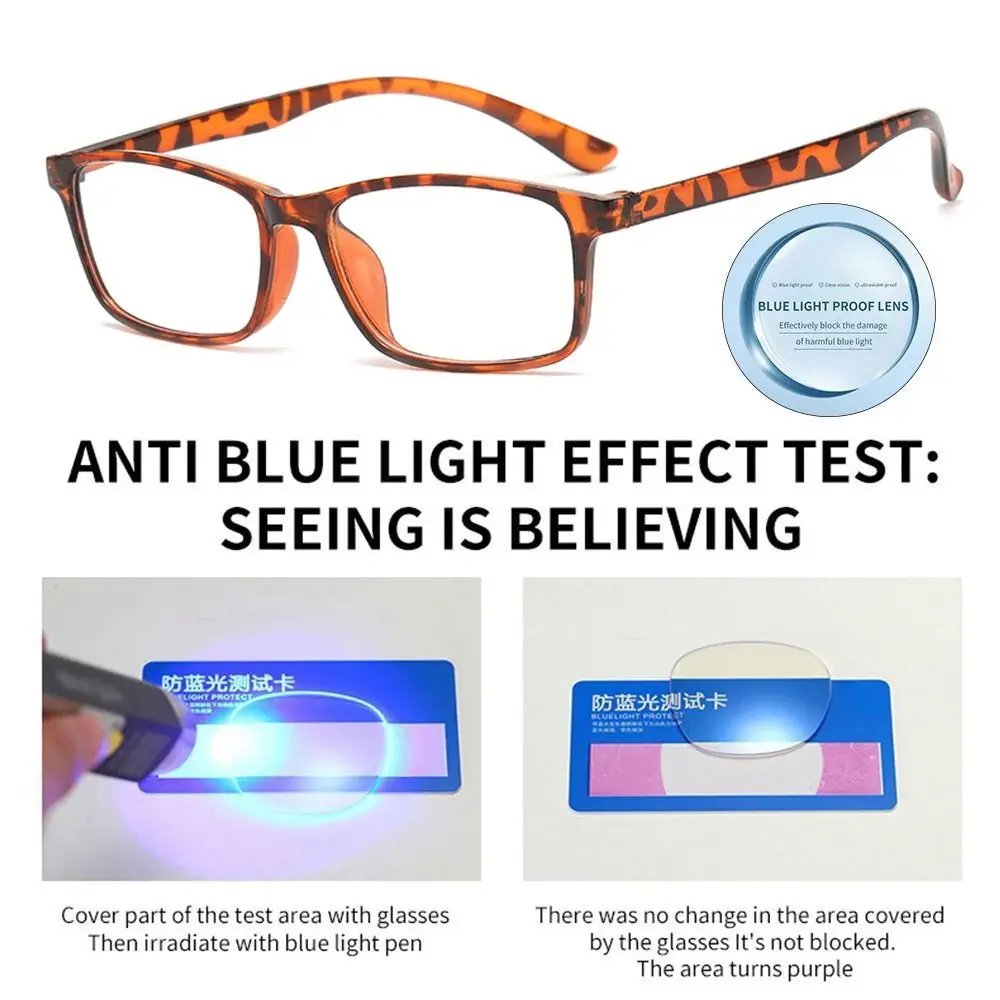 ブルーレイブロック抗青色光老眼鏡超軽量目の保護スクエア眼鏡 PC 遠視メガネ男性女性