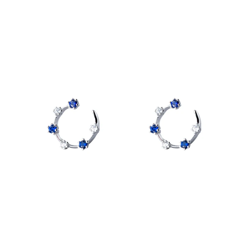 MODIAN moda ślub zaręczyny Ear Pin dla kobiet 925 Sterling Silver Radiant cyrkon c-kształt kolorowe Stud Earrng Fine Jewelry — zdjęcie 2
