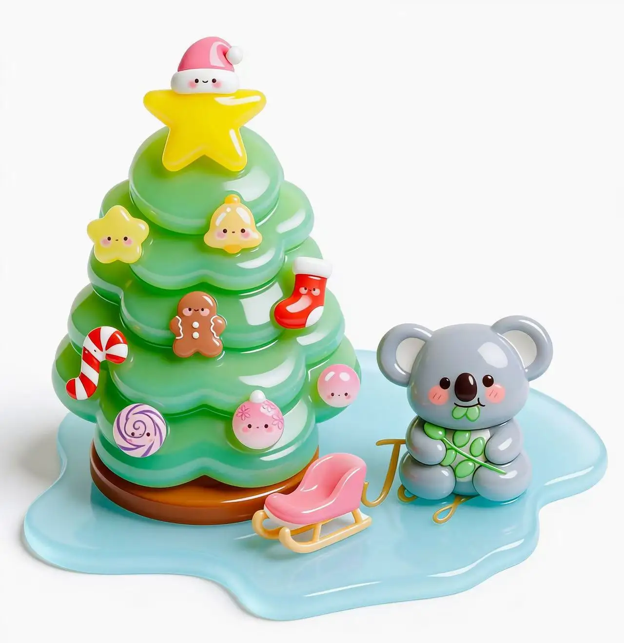 Cute Corner Relief Stickers Stacking Ornaments Christmas Tree 3d Decor Diy Anime Peripheral  Handmade Crafts Toys Surprise Gifts