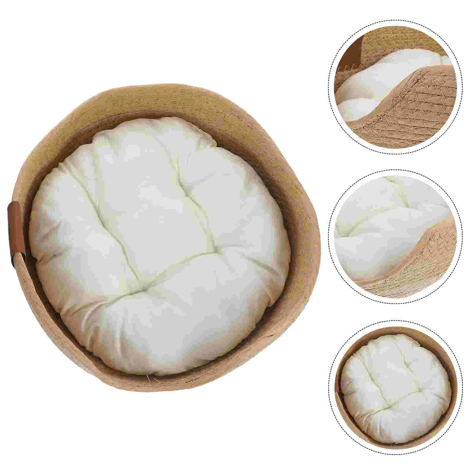 Cat Bed Small Size Straw Woven Nest Cool Breathable Indoor Pet Sleeping House Pad All Seasons Reusable Safe