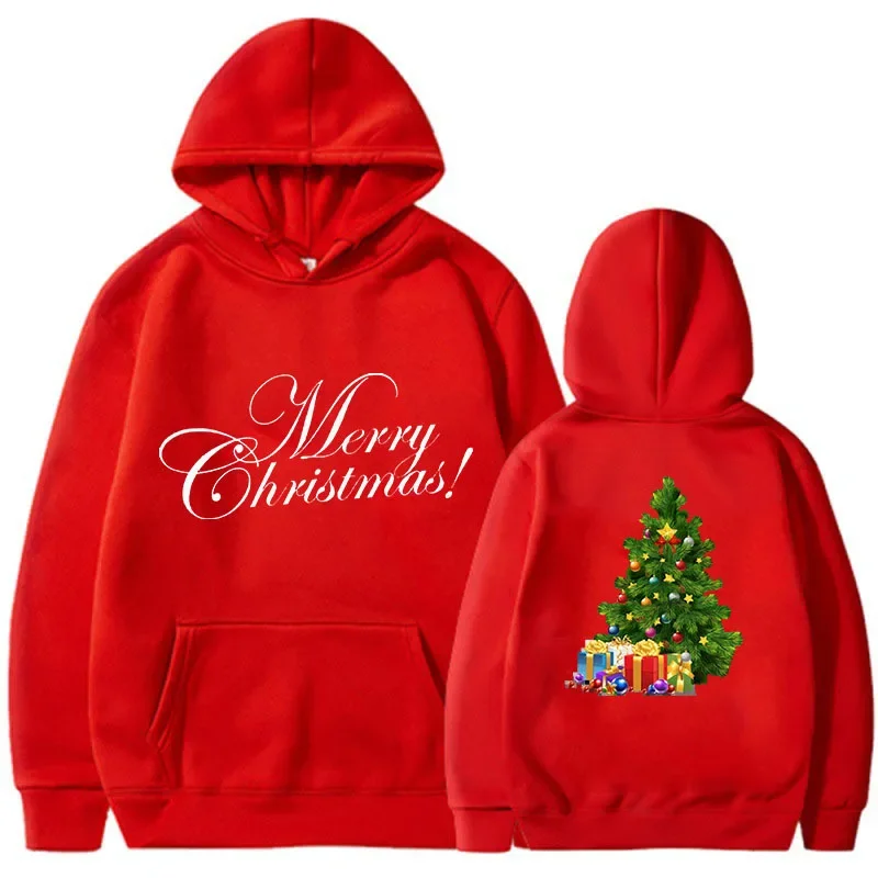 Christmas Cartoon Character Image Street Fashion Printed Hoodie Sports Style Trendy Women's Clothing Casual Holiday Atmosphere