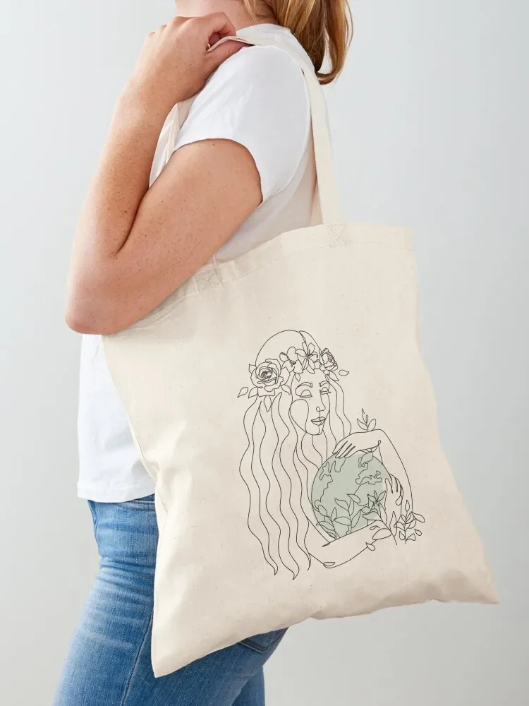 Mother Earth Nature Drawing Tote Bag Women's shopping bag reusable grocery bags sac pour femme Candy bags Tote Bag