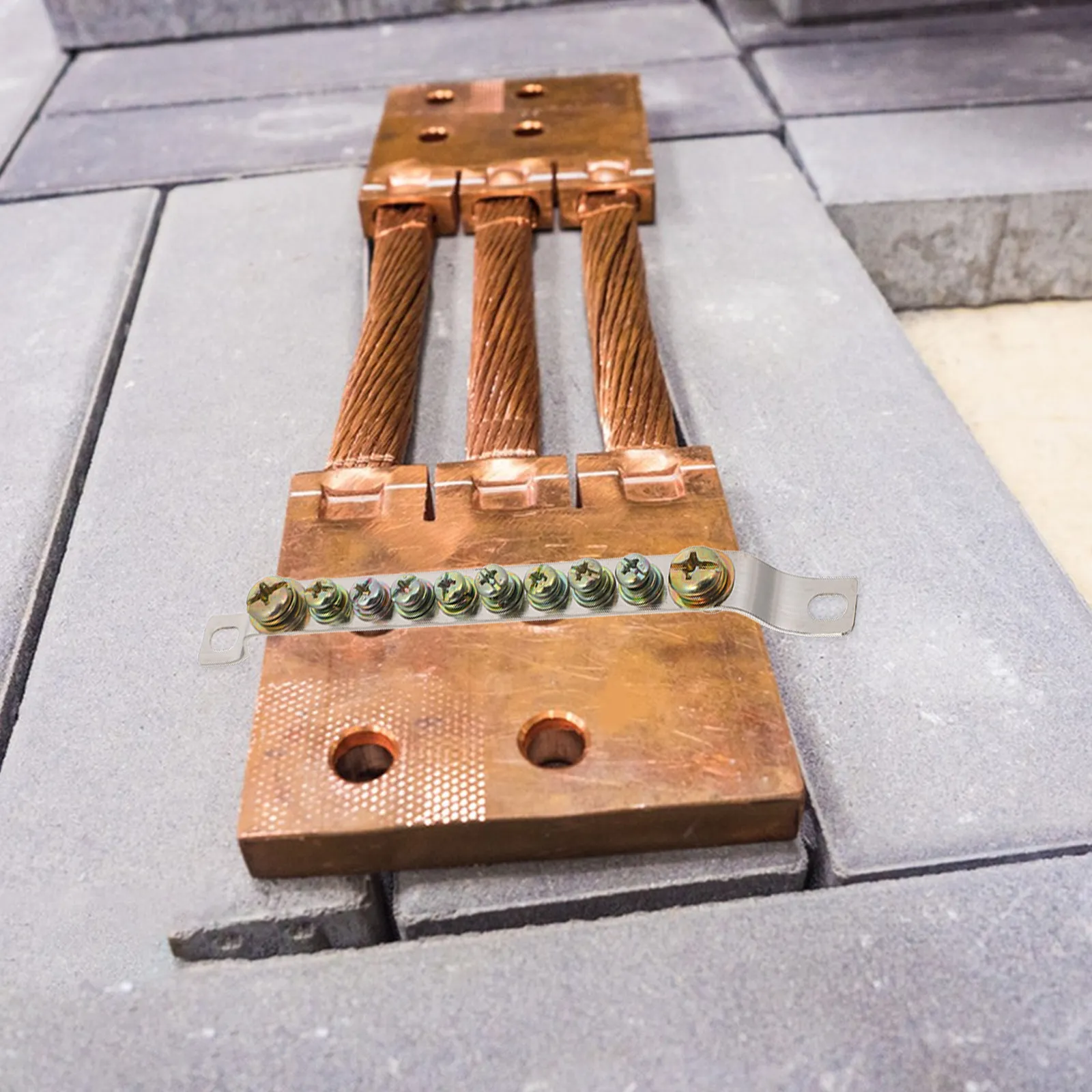 4Pcs Copper Grounding Bar Neutral-Ground Terminal Block Electrical Wiring 10-Position Distribution Strip High Conductivity - view 3