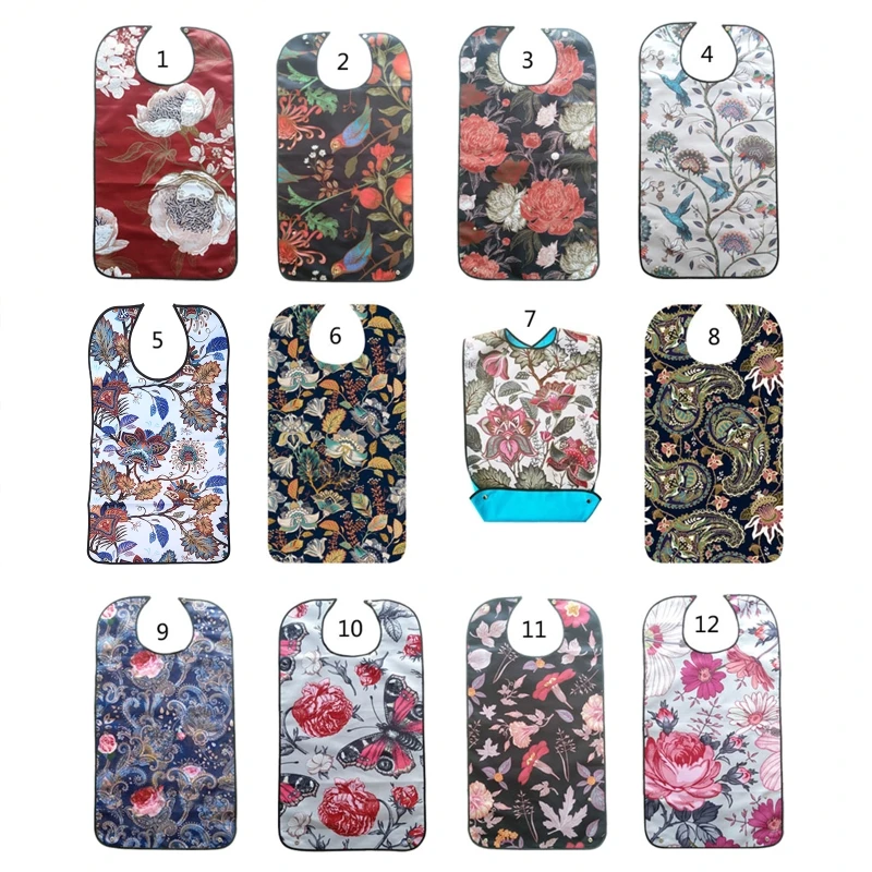 Adults Waterproof Anti-oil Bib Elderly Aged Mealtime Cloth Protector Aid Aprons