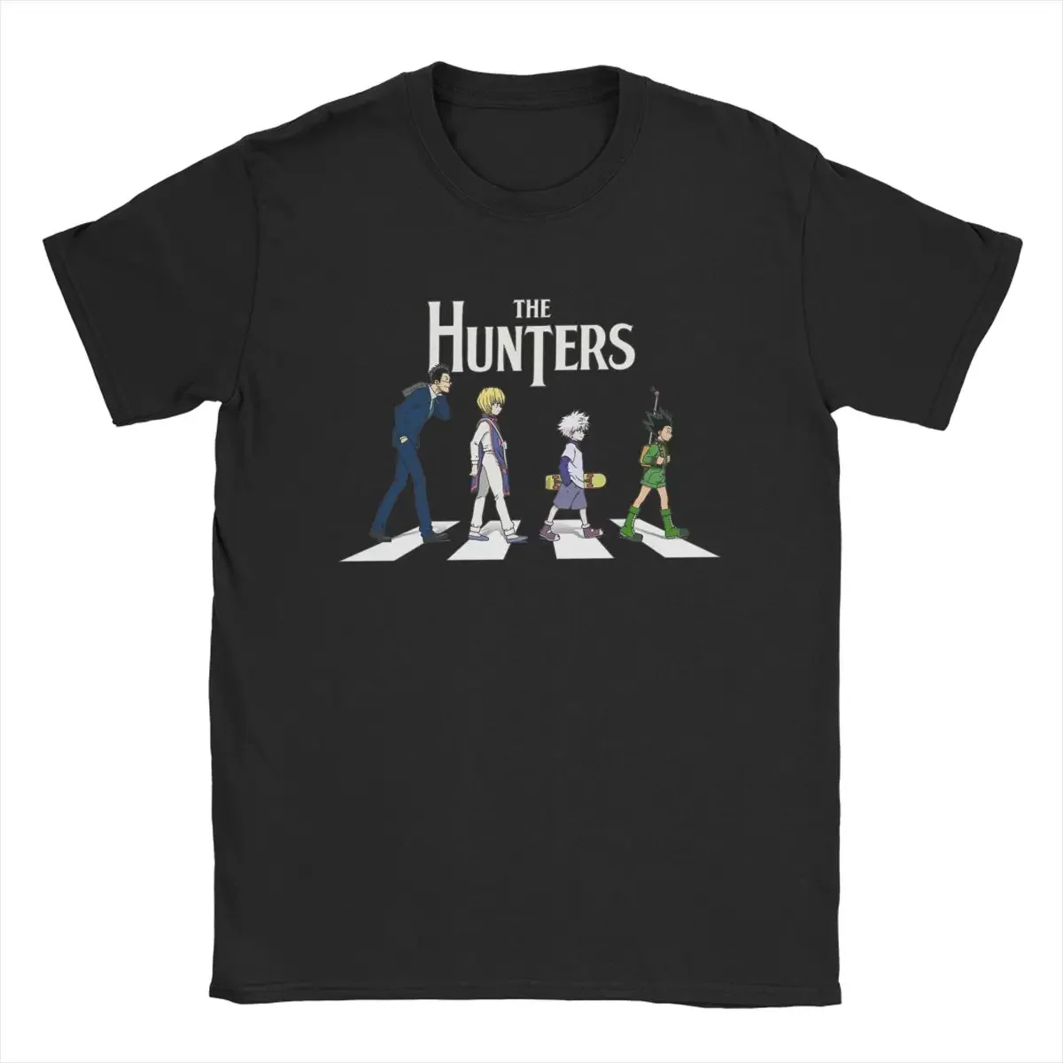 Men T-Shirts The Hunters HXH Kurapika Awesome Pure Cotton Tee Shirt Short Sleeve Anime Manga T Shirt Crew Neck Tops New Arrival