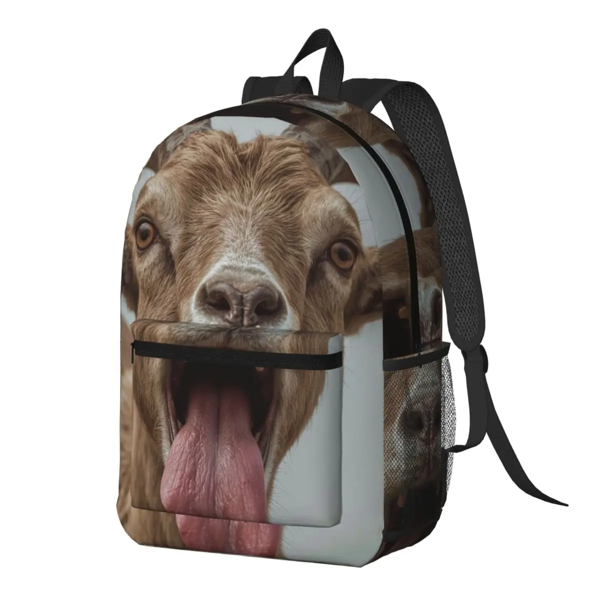 

Vintage Goat Themed Backpack Daypack Large Capacity Children BookBag School Bag Shoulder Bags for Men Women