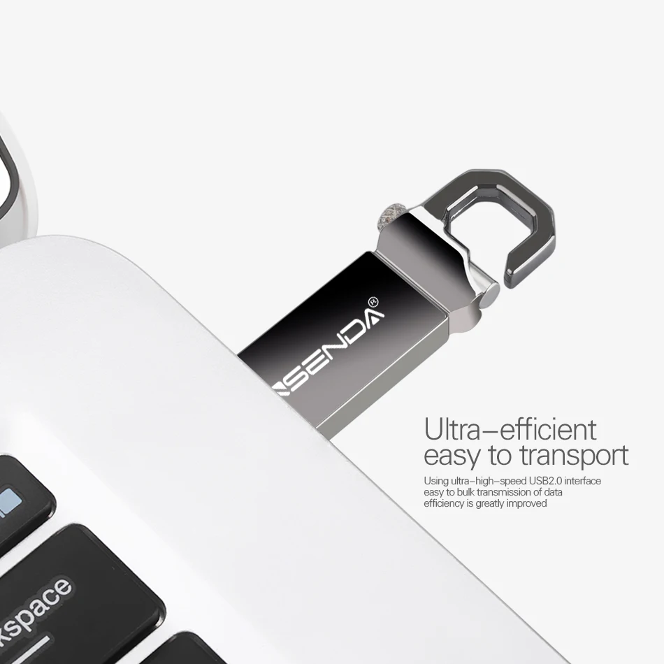 Wansenda พวงกุญแจ USB แฟลชไดร์ฟ128GB 64GB ไดรฟ์ปากกาโลหะ32GB 16GB 8GB 4GB pendrive หน่วยความจำกันน้ำ thumbdrive