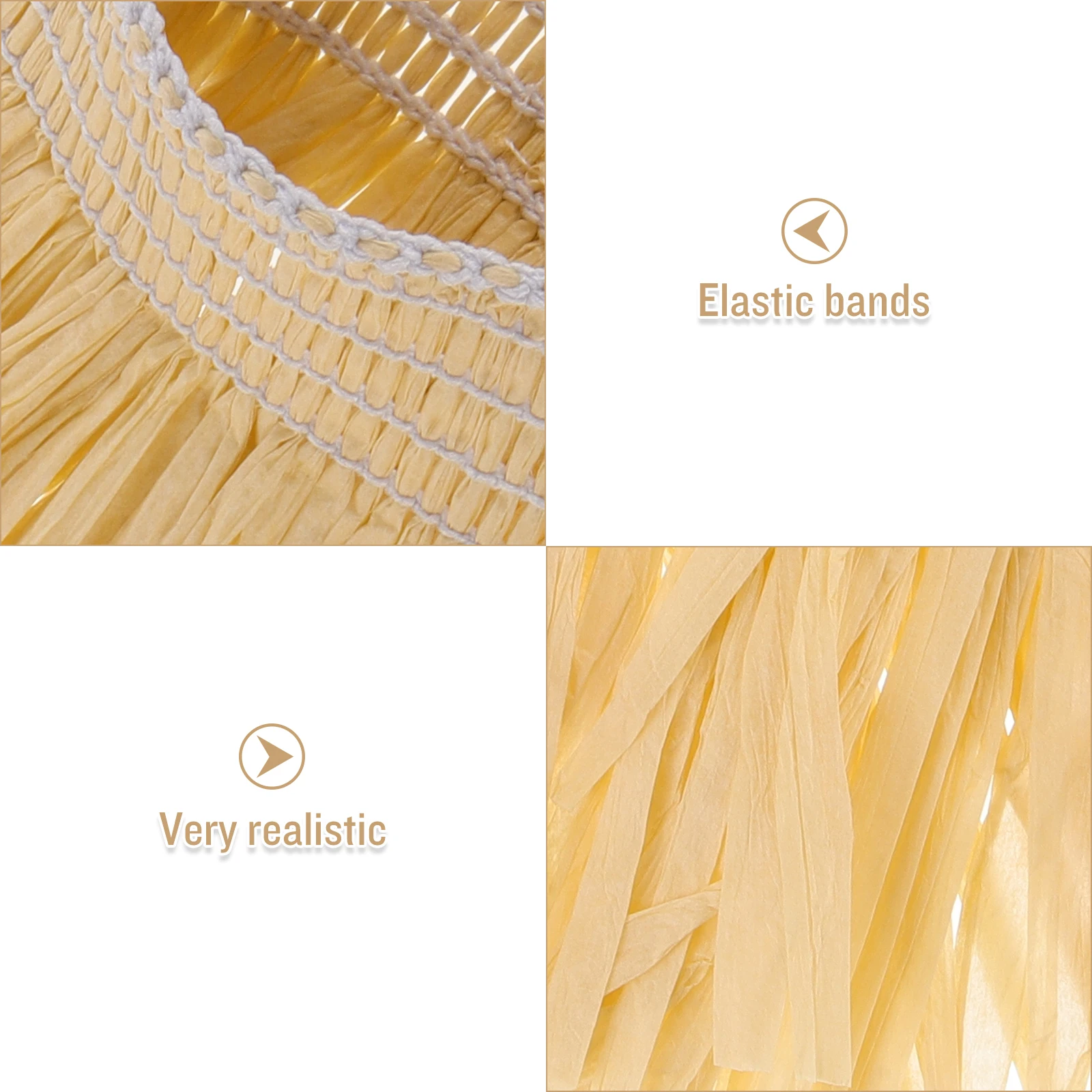 

2 Sets Hawaiian Skirts Raffia Paper Costume For Men Women Stage Performance Party Skirt Tassel Props Lightweight Unisex