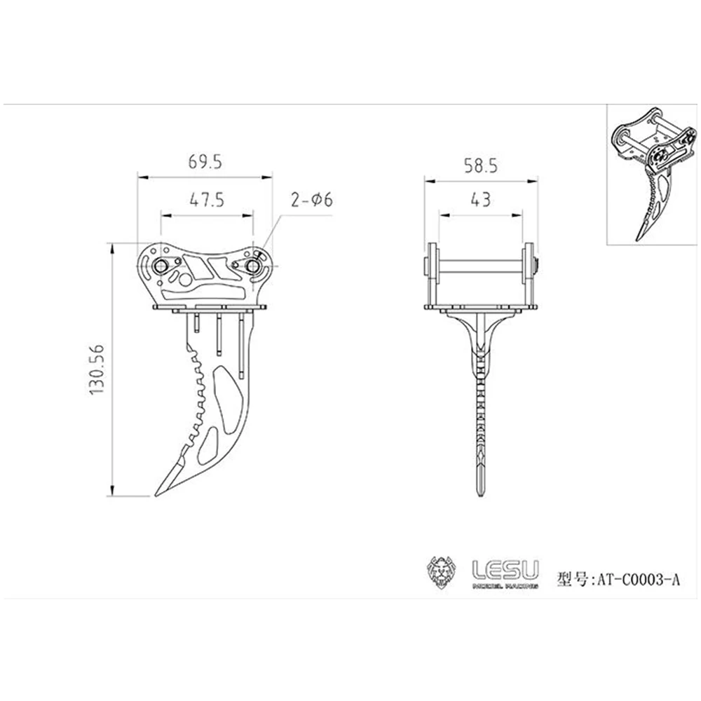 Lesu-クイックリリースバケットの交換、ストレートブレードリッパー、変更されたショベルモデルアクセサリー、1:14 c374,AT-C0003-A