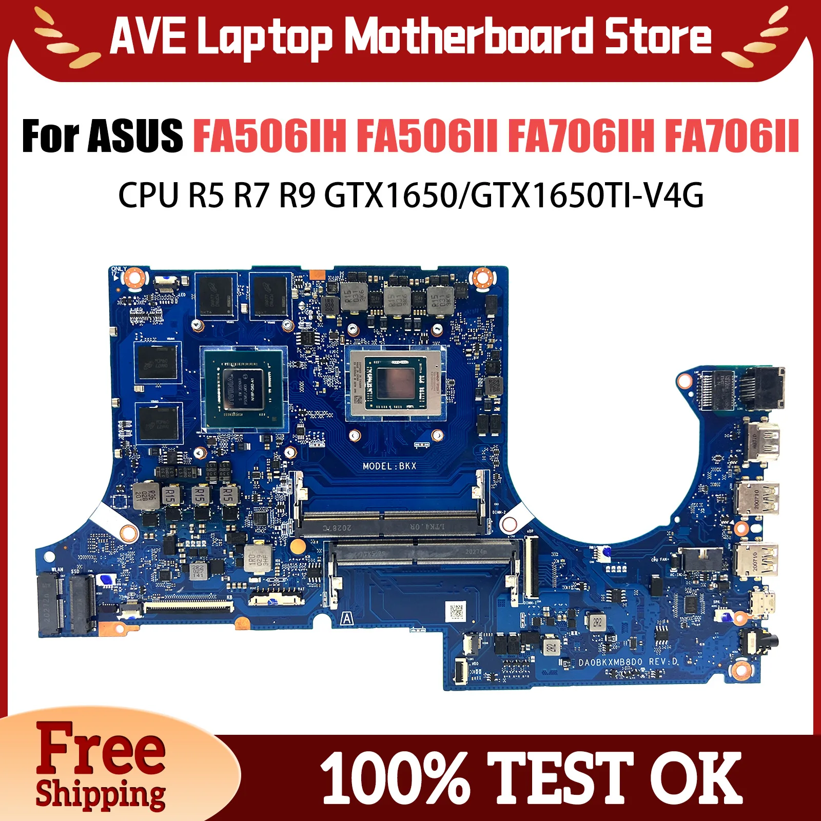 FA506 Mainboard For ASUS Tuf A15 FA706 FA506IV FX506I FA506II FA506IH FA706IH FA706II FA706I Laptop Motherboard R5 R7 CPU