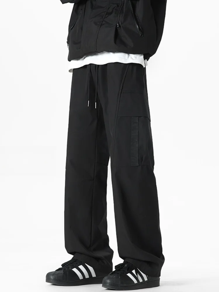 

Water-Resistant Men's Spring Autumn Work Trousers American Sle Wide Leg Pants Durable Straight Cut Casual Long Trousers