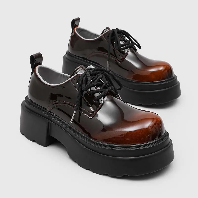 

Высококачественные весенние туфли дерби на толстой подошве с градиентным эффектом, персонализированные, молодежные, модные, для повседневной носки, для банкетов и официальных мероприятий