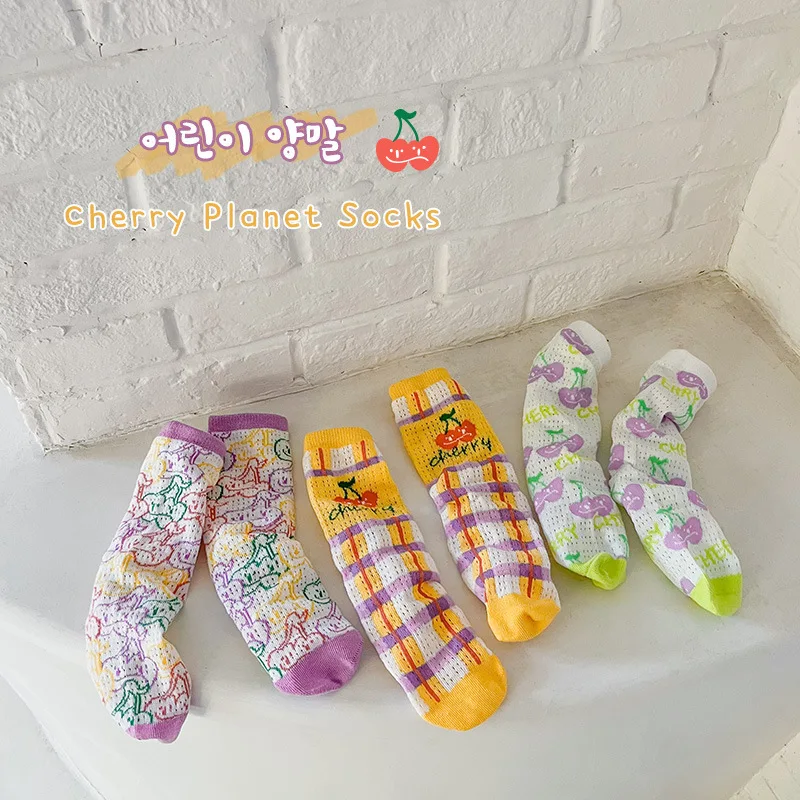 

4 Pairs/ Lot Kids Socks Kawaii Japan Korean Style Baby Girl Cotton Socks Little Flower Mesh Summer Socks for 1-8 Years Children