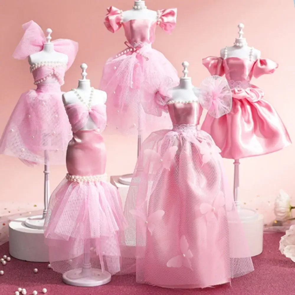 Saia diy kit de roupas de boneca usar artesanal princesa brinquedo outfit kit bonito design de moda vestido de boneca material acessórios de boneca