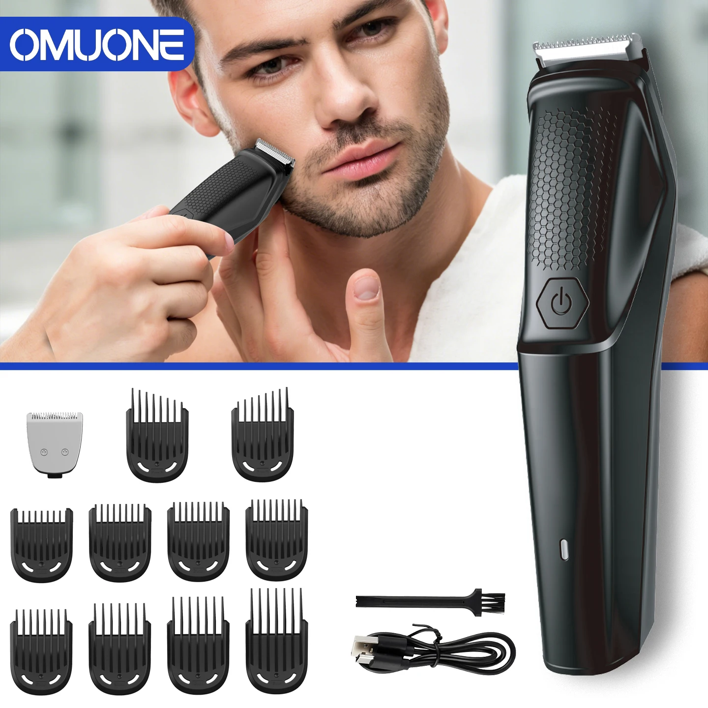 

OMUONE Electric Body Hair Trimer for Men USB Rechargeable Painless for Bikini & Body No Skin Electric Shaver & Hair Cutter