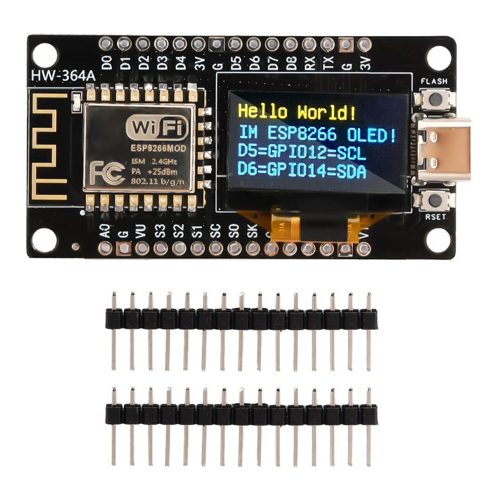 Nodemcu ESP8266 Development Board CH340C WiFi Module For Arduino IDE/Micropython 0.96 Inch OLED Display Type-C Micro USB