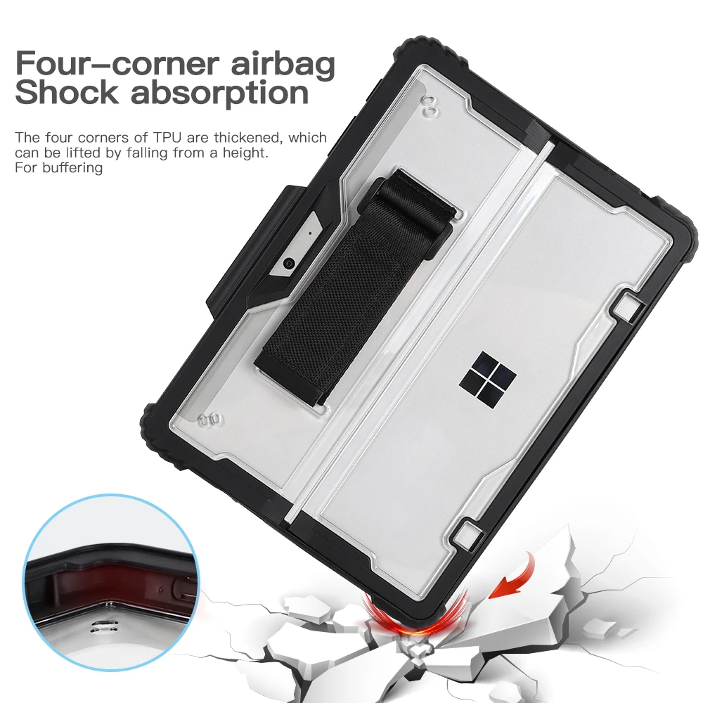 For Microsoft Surface Pro 9 10 11 Case Protect Cover For Surface Pro 8 4 5 6 7 Plus GO 1 2 3 Case With Magnetic Pen Holder Strap