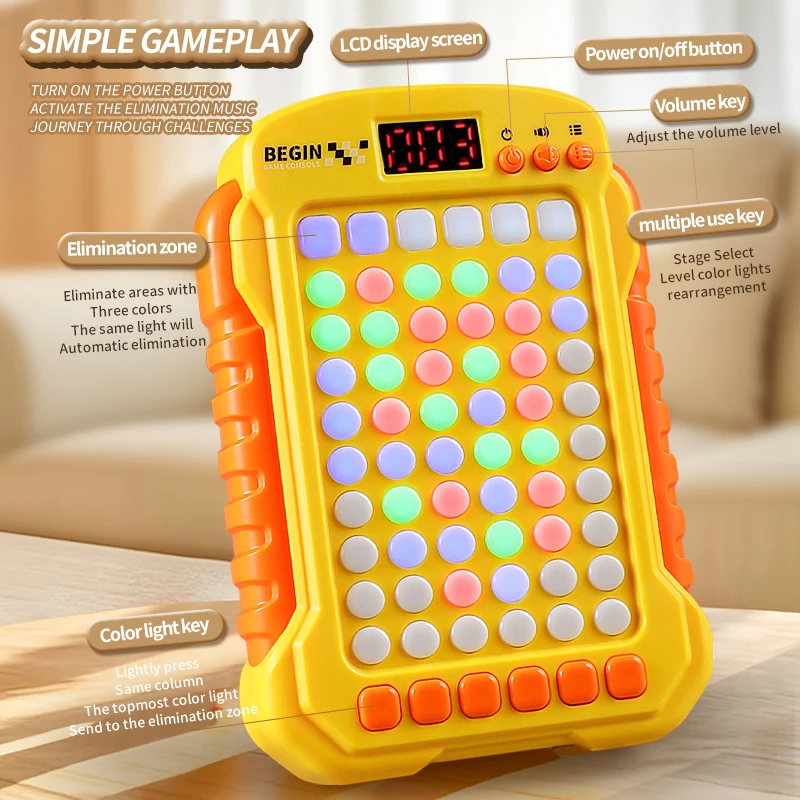 ของเล่นบรรเทาความเครียดพร้อมไฟและเสียงเพลง คอนโซลเกมแก้ปัญหาปริศนาพร้อมดนตรีและไฟช่วยลดเวลาในการเดินทาง