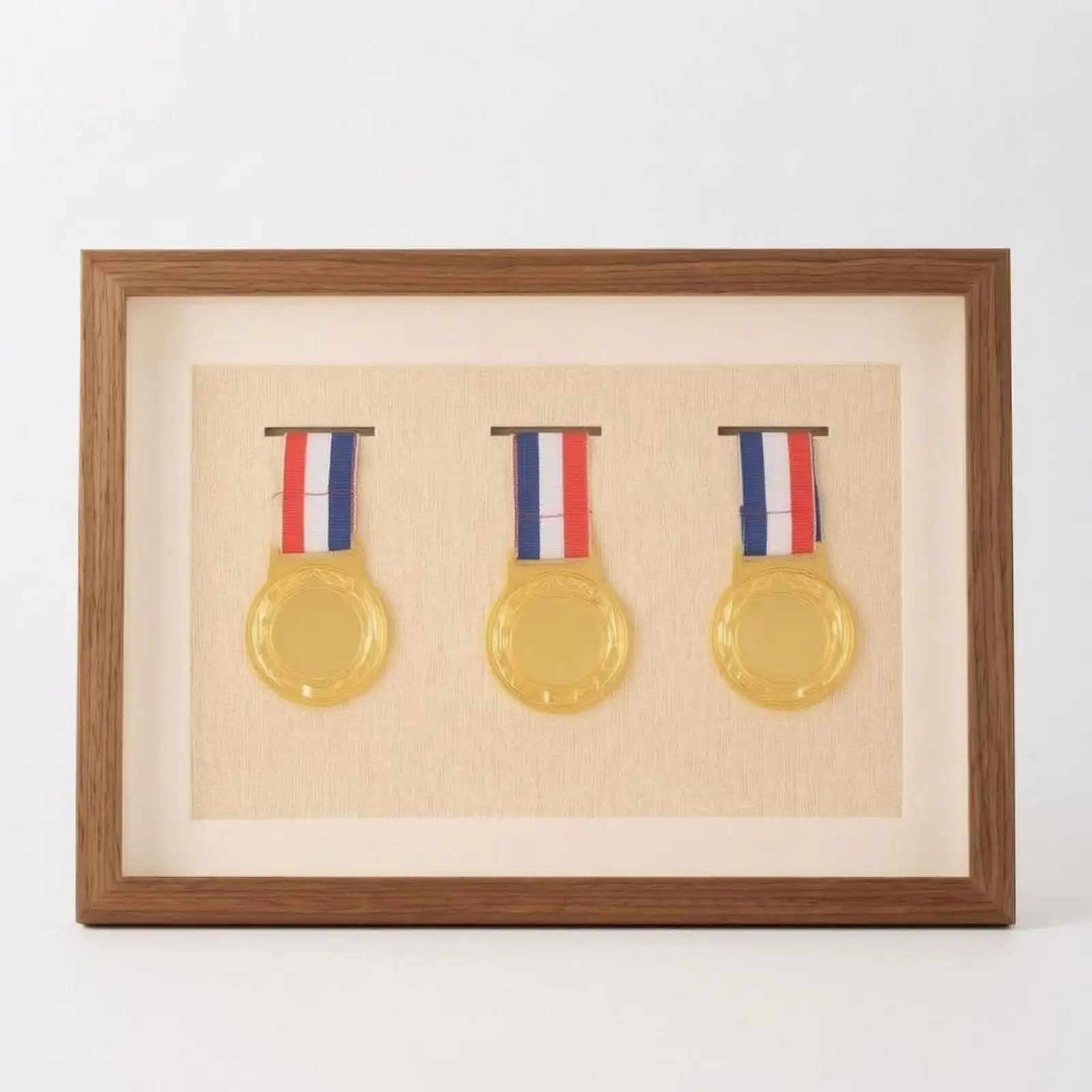 Three-Medal Frame Textile-backedLined Award Holder Rectangular