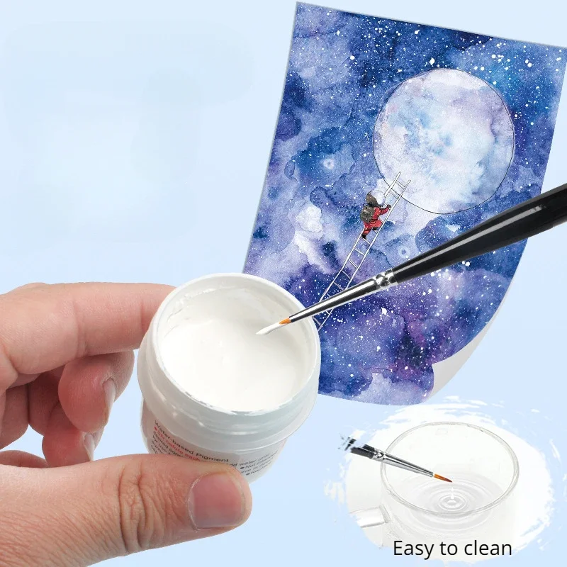 Kuretake White Watercolor Ink 30ml Japan Opaque Waterproof High Gloss Pigment for Comic Illustration Hand Drawing Art Supplies
