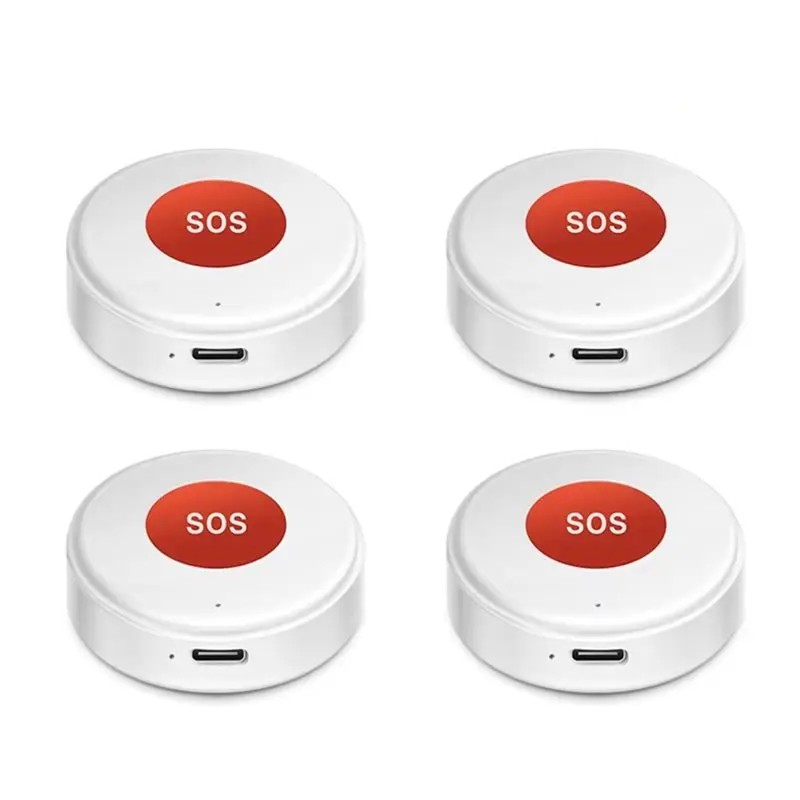 CJSD-4 Pcs Tuya Wifi SOS Emergency Button Wireless One Key Call Help Home Elderly Children Security Protection