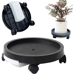 Flower Pot Holder Tray With Wheels Multifunctional Flower Tray Base Durable Flower Pot Tray Movable Circular Bonsai Plant Tray