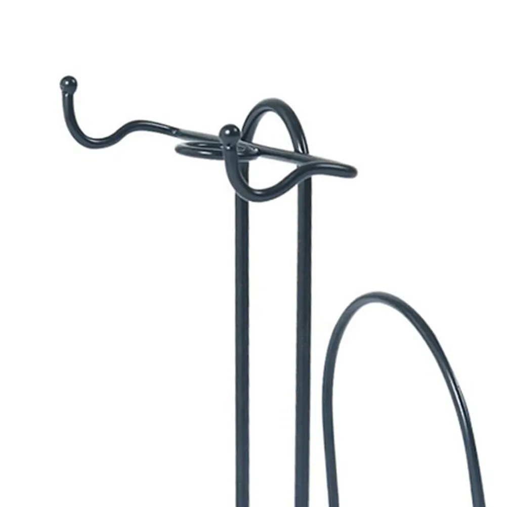 

Multi-Functional Iron Cup Rack 2 Coffee Cups Holder 2 Dishes Storage Rack Kitchen Counter Organizer 12x12x16cm Black Cup Shelf