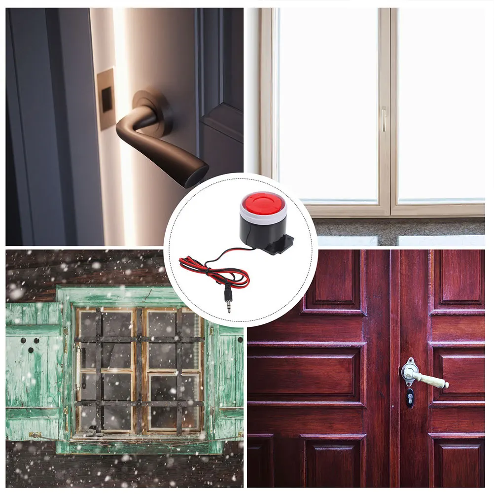 

2Pcs Mini Alarm Siren Wired Home Office Loud Reliable Sound Anti Theft Alarm Buzzer Plastic Security Siren