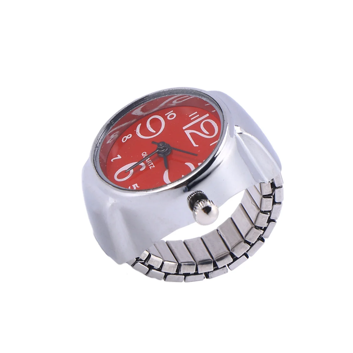 Креативные часы с кольцом, красные часы унисекс из нержавеющей стали с кварцевым механизмом, минималистичный дизайн для повседневной носки, шикарный
