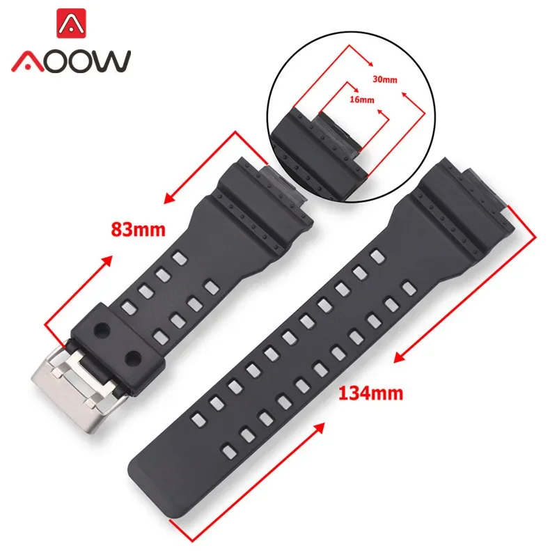 16mm Resin Strap Watchband for Casio G-Shock GA-110 GA-100 GD-100 Gold Buckle Men Sports Waterproof Replace Bracelet Watch Band