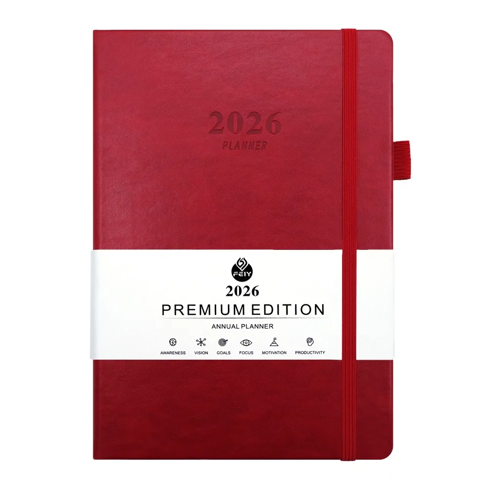 

English 2026 Schedule Planner Notepad 12 Months Wear-resistant A5 Agenda Planning Notebook Thick Paper Simple Diary Writing Pads