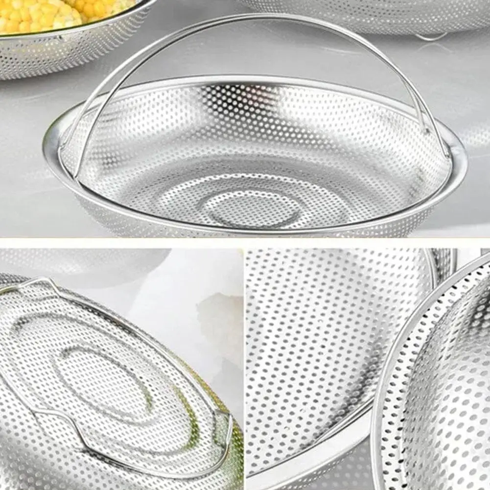 Multifunctional Metal Steamer Portable Steaming Grid Vegetable Washing Drainage Storage Tool Multi-purpose Household Appliances