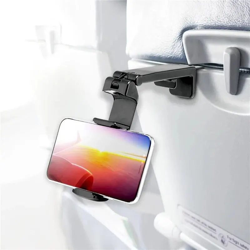 Avion Téléphone Titulaire Portable Voyage Stand Bureau Vol Pliable Réglable Rotatif Selfie Holding Train Siège Support