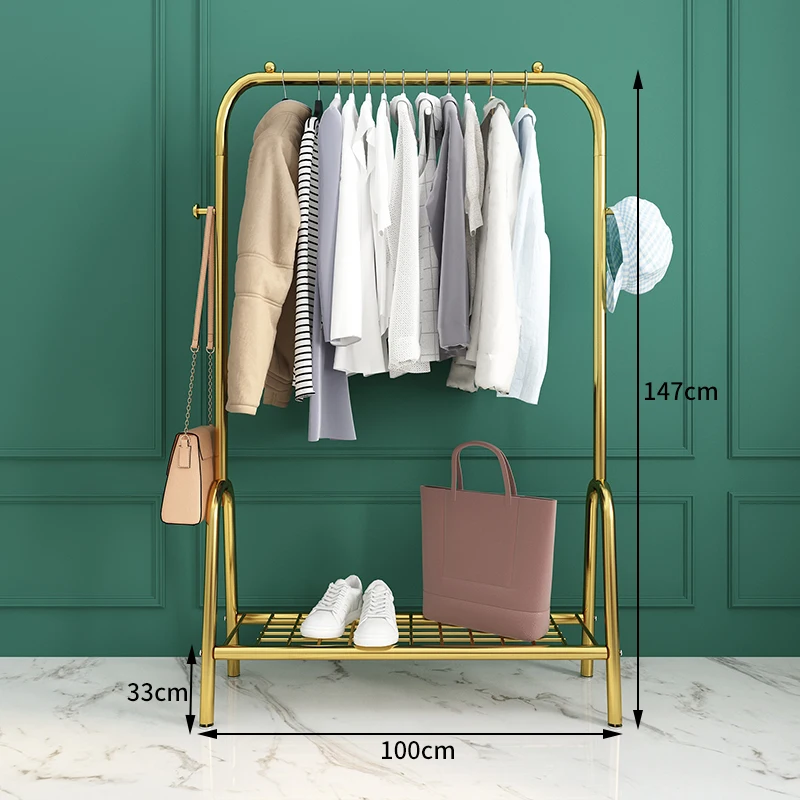 Gold Coat Rack Space Saver Metal Hanger Storage Bedroom Entrance Clothes Rack Hallway Dressing Room Porte Manteau Room Furniture