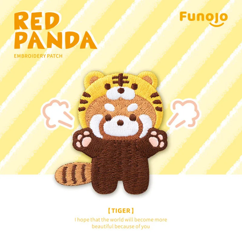 Parche bordado autoadhesivo de Panda Rojo para vendaje cruzado, bolsa de decoración de ropa móvil para iPad, pegatina Diy, aplique para rascar