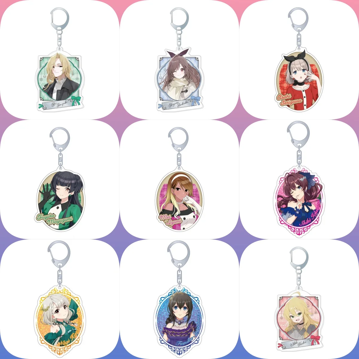 

6CM game The Idolmaster Acrylic Keychain Model Cosplay Characters Ornament Accessories Goods Christmas Gifts
