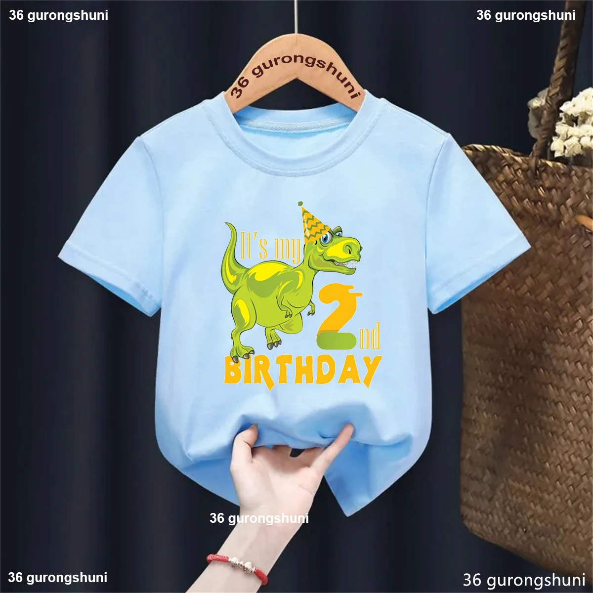 My 2nd/3nd/4nd Birthday Dinosaur Dino Graphic Printed T Shirt Boys/Girls Kawaii Kids Clothes Birthday Gift Tshirt Summer T-Shirt