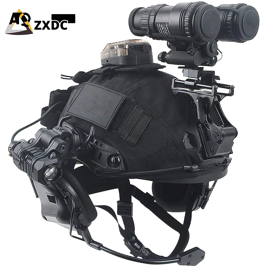 

Airsoft Helmet Set with Tactical headphone, Goggles, Light, NVG Mount & Telescope Model for Outdoor Hunting Paintball Shooting