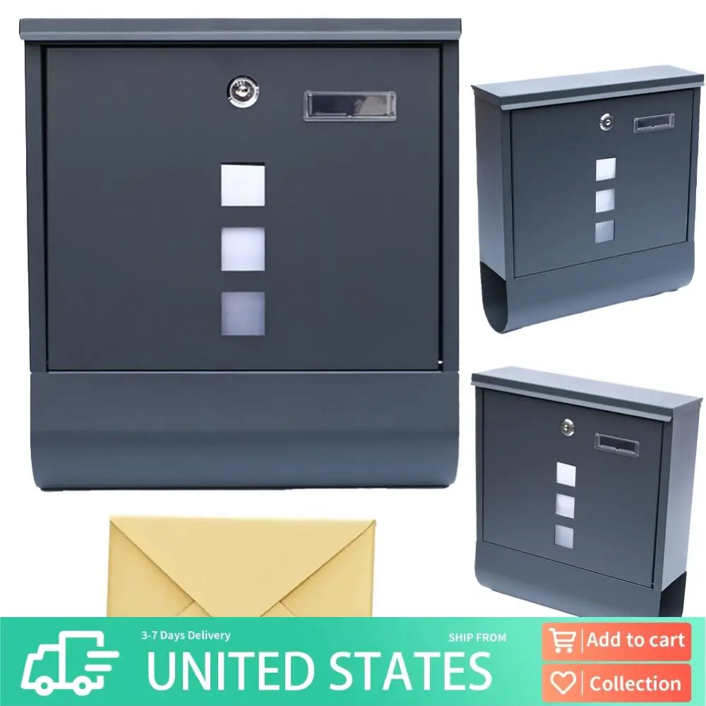 

Wall Mount Mailbox with Secure Key Lock Residential Mailbox Large Capacity Outdoor Home Mailbox for Wall Decor