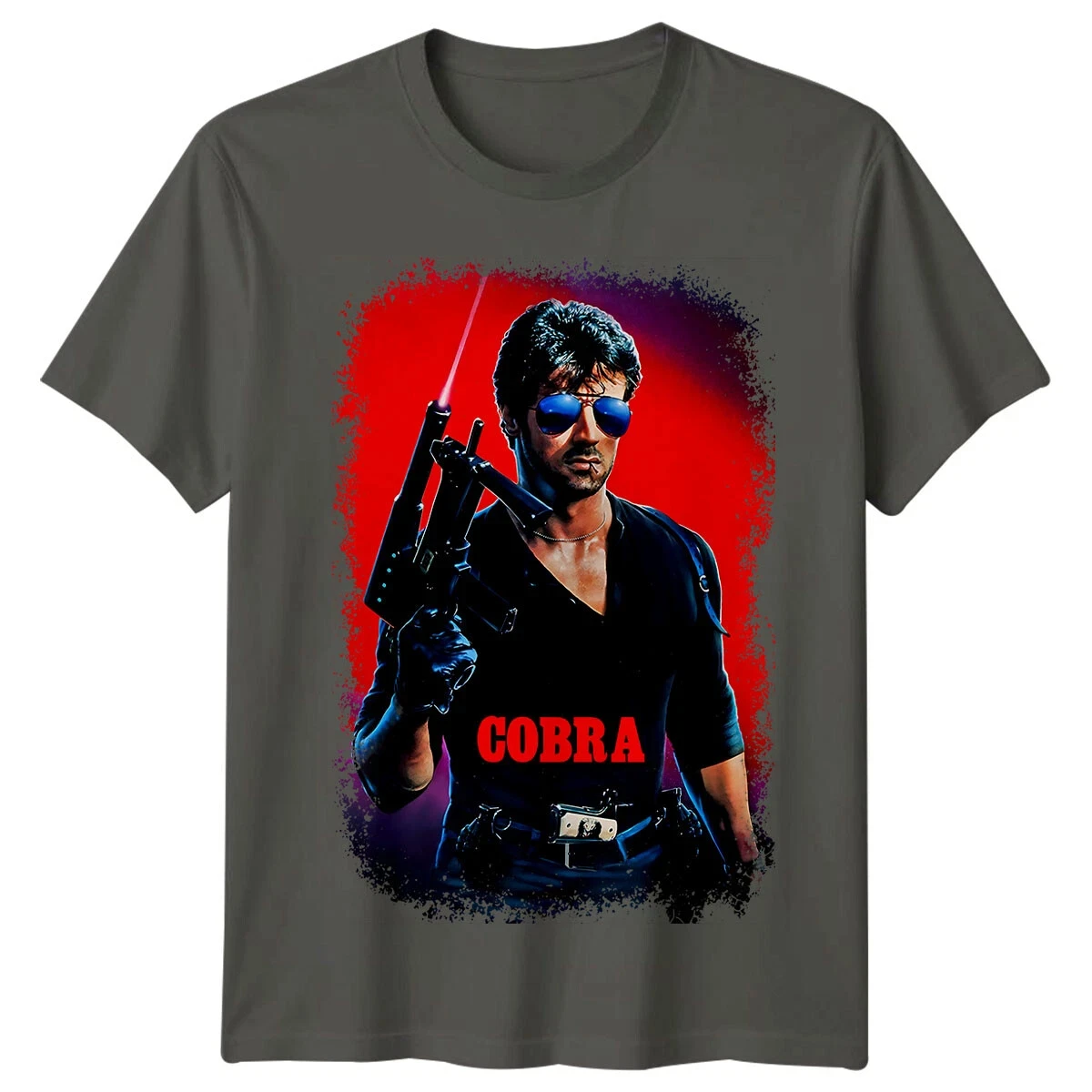 Cobra 1986 Retro-Actionfilm-T-Shirt für Männer und Frauen, Sylvester Stallone, Polizei-Thriller, klassisches Grafik-T-Shirt, Vintage-Freizeitoberteil. – Detail 5