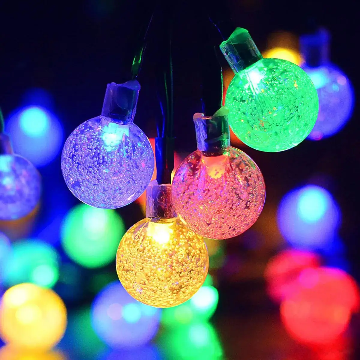 Outdoor Solar Lights 8 Color Camping Garden Night  light Decoration 60 LED Lamp Home Decor for Christmas Tree Decorations