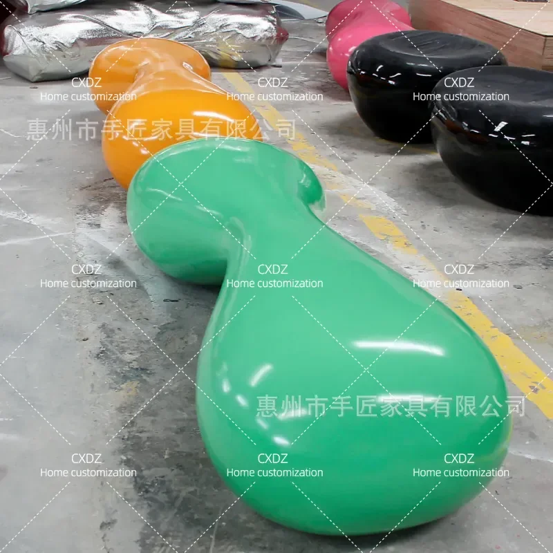 Public Fiberglass Leisure Chair Telephone Modeling Shopping Mall Square Outdoor Overhead Floor Multi-person Rest Waiting