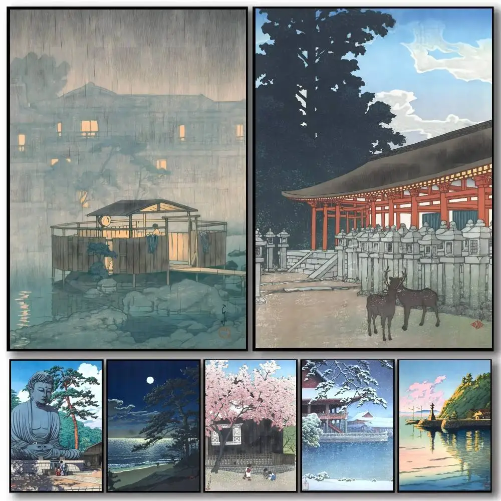 Kawase Hasui Artwork  Poster and Prints Wall Art Pictures for Modern Bedroom Game Room Home Decor