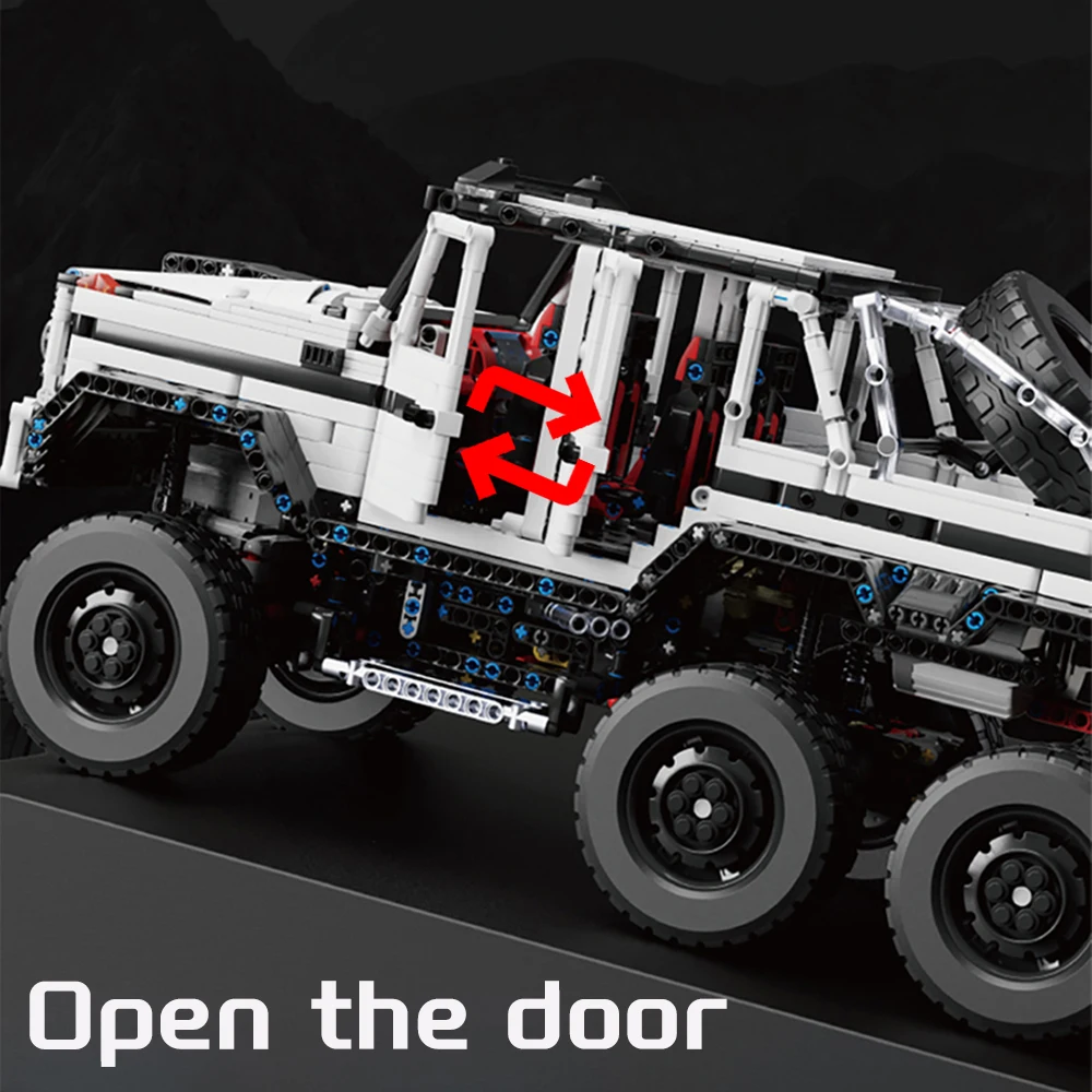1:8 échelle 3713 pièces 6x6 tout-terrain SUV statique blanc Kit camionnette technique blocs de construction de voiture véhicule garçons adultes MOC bricolage cadeau