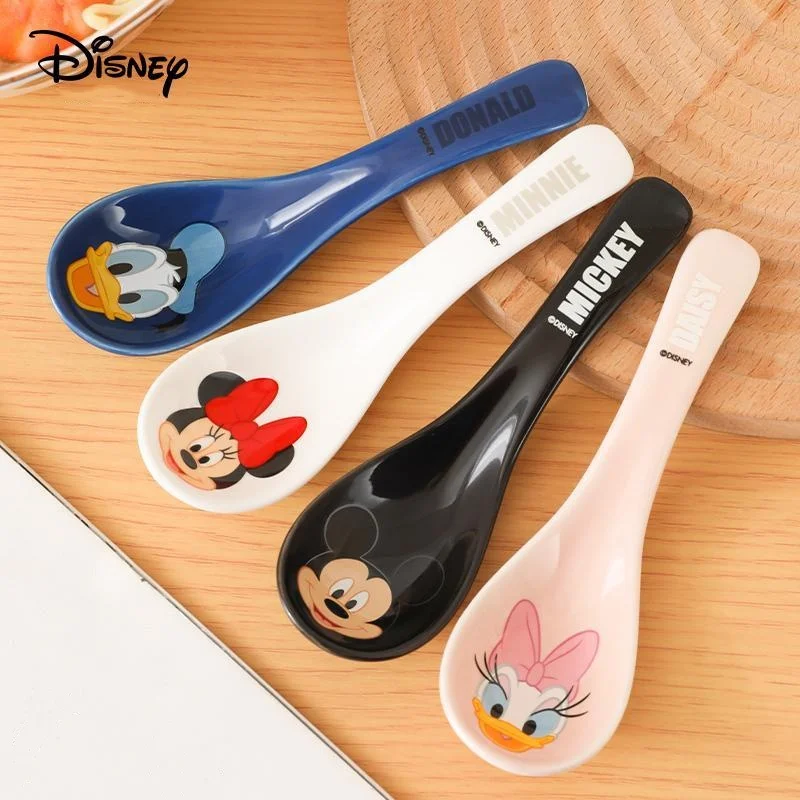 Disney Mickey Mouse Minnie Mouse Donald Duck Daisy Duck Creative Cartoon Cute Ceramic Household Long Handle Anti-scalding Spoon